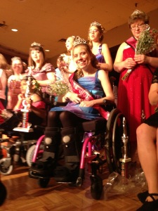 Brittany being crowned as a Queen at the Nebraska Miss Amazing pageant