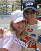 Bailey with racer Dan Wheldon, one of her closest friends 